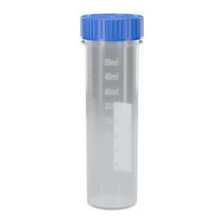 Digestion Vessel - 50ml Class A w/Blue Screw Cap, Flat Bottom