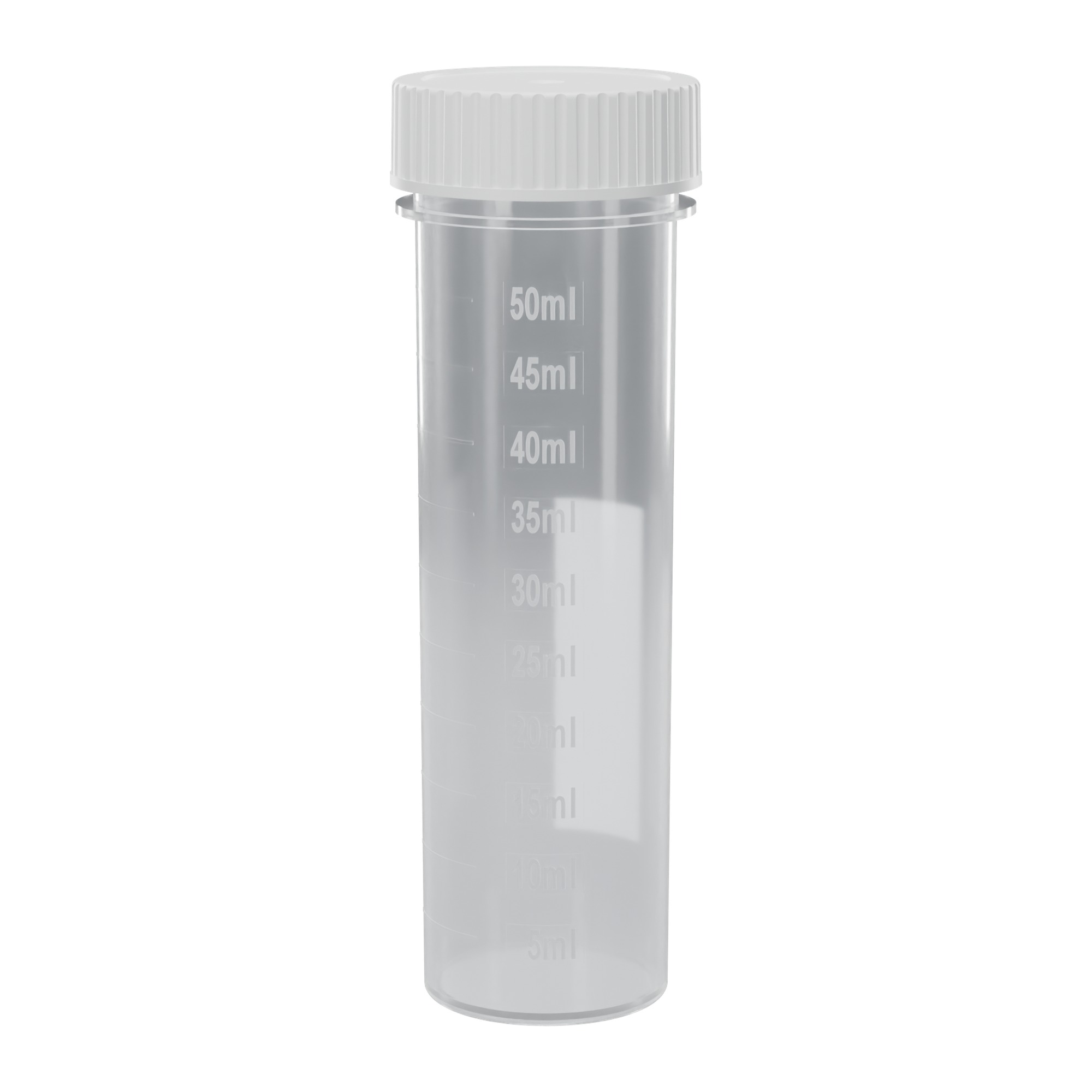 Digestion Vessel - 50ml Class A w/White Screw Cap, Flat Bottom