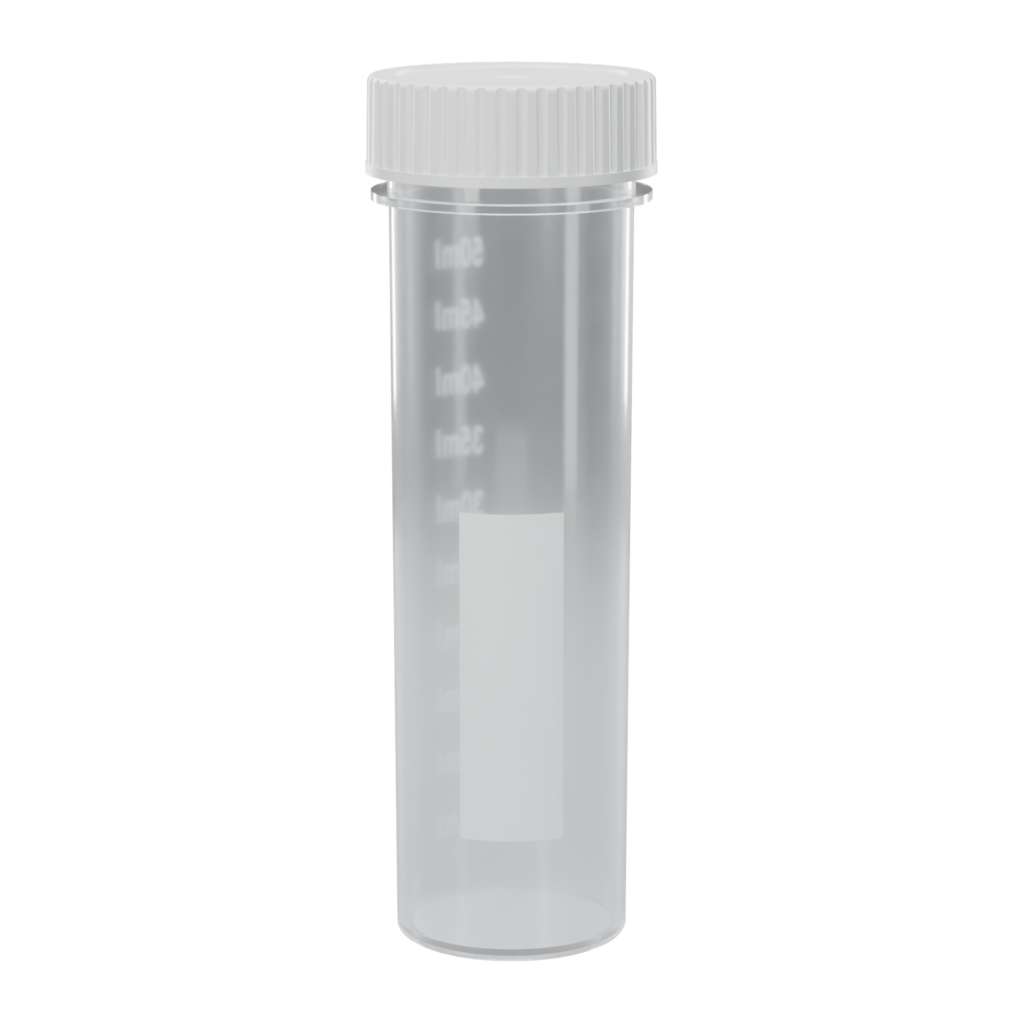 Digestion Vessel - 50ml Class A w/White Screw Cap, Flat Bottom - Image 2